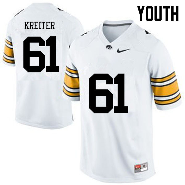 Youth Iowa Hawkeyes #61 Casey Kreiter College Football Jerseys-White - Click Image to Close